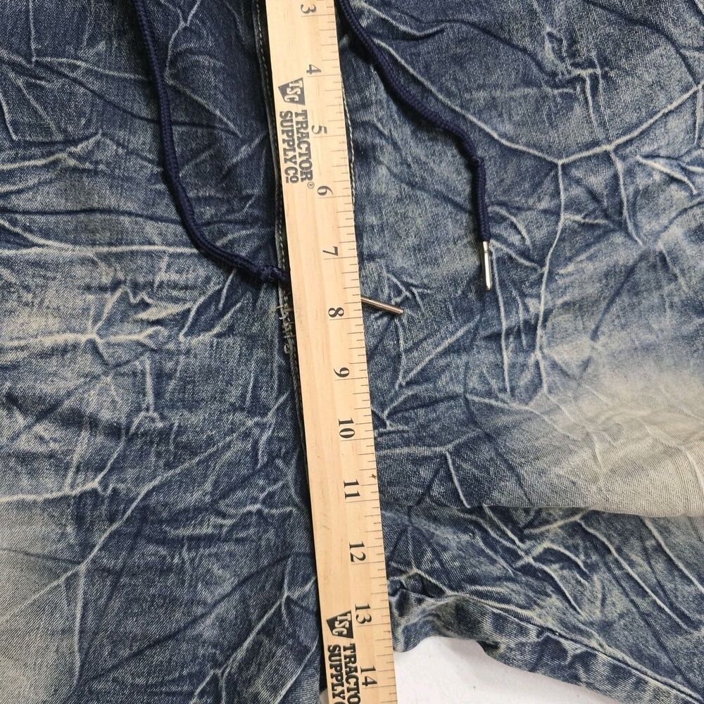 Blue Cult Denim Jeans Men 44x34 Punk Hip Hop Grunge Zipper Knee Drawstring Waist - Picture 11 of 12